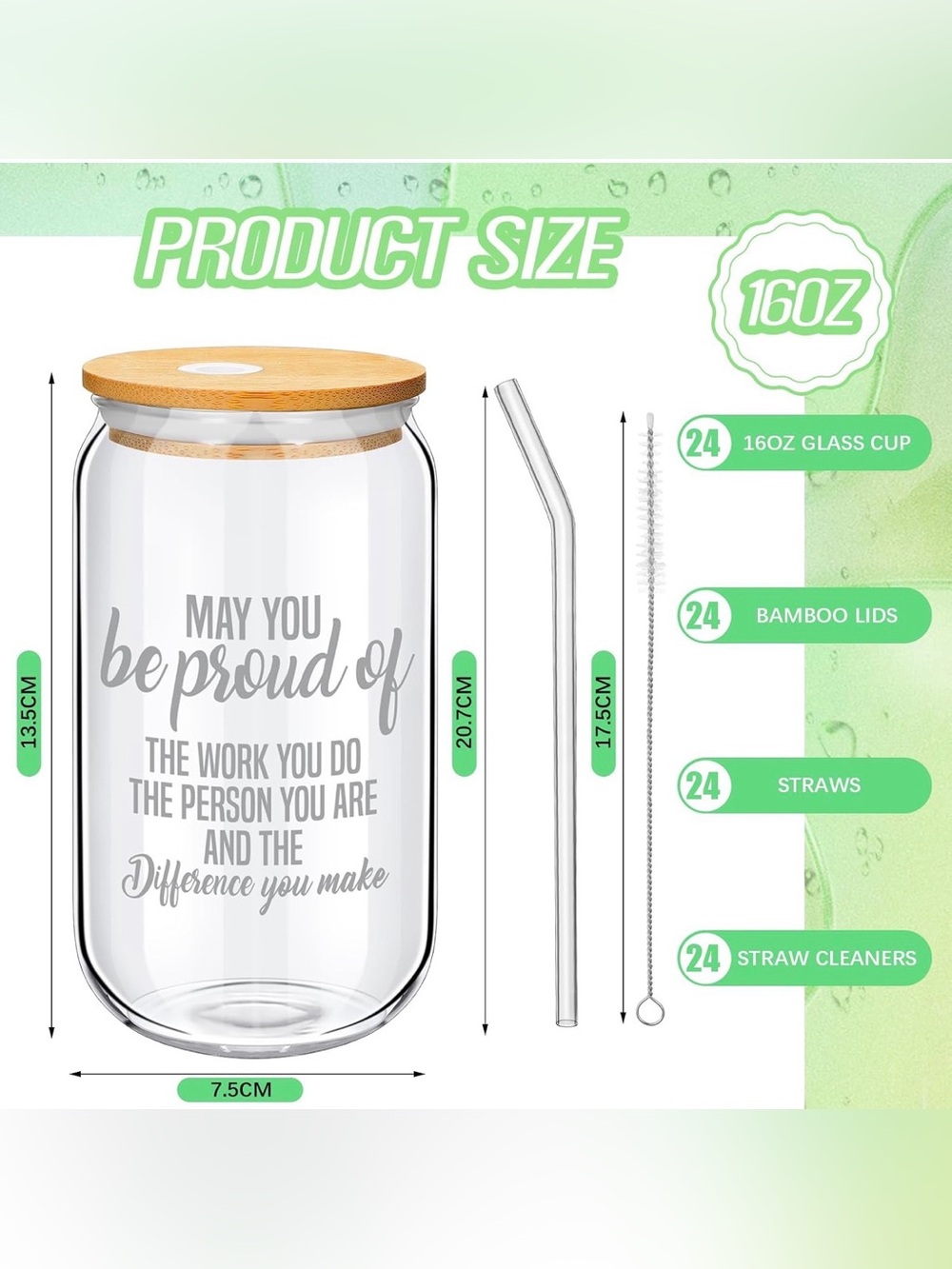 Inspirational sipper glass tumbler appreciation gift - Picture 2 of 2